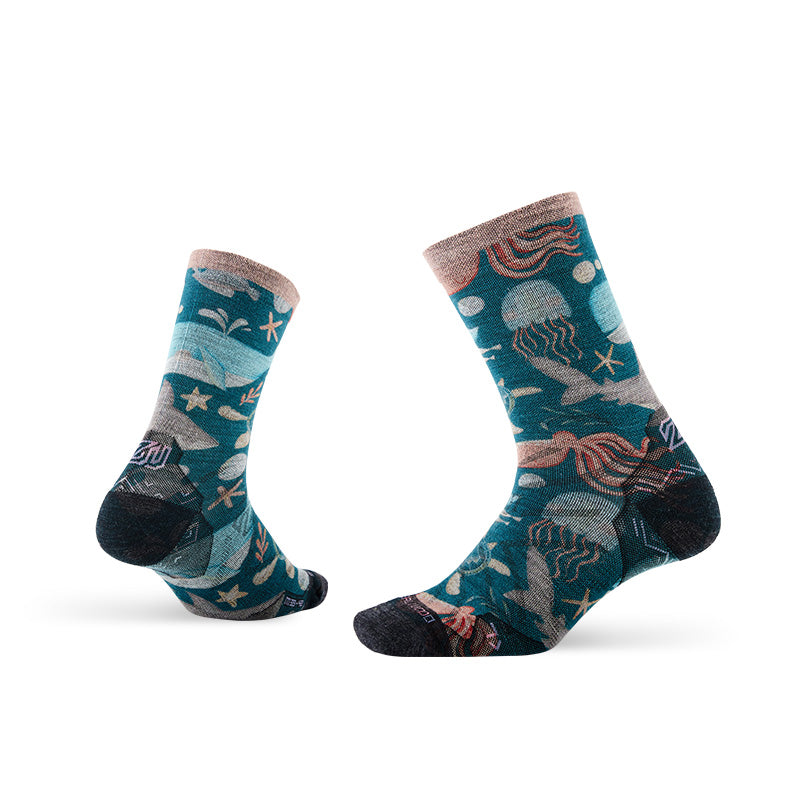 Lifestyle Pattern Merino Wool Socks Crew