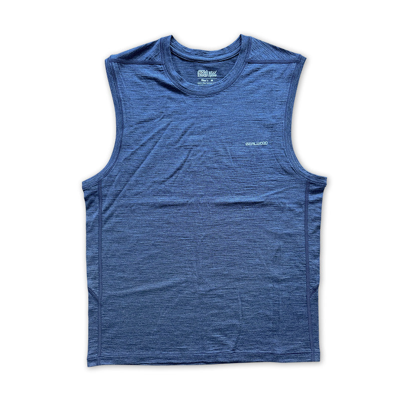 17.5μm Men‘s Merino Wool Sleeveless Shirt Vest (150g)