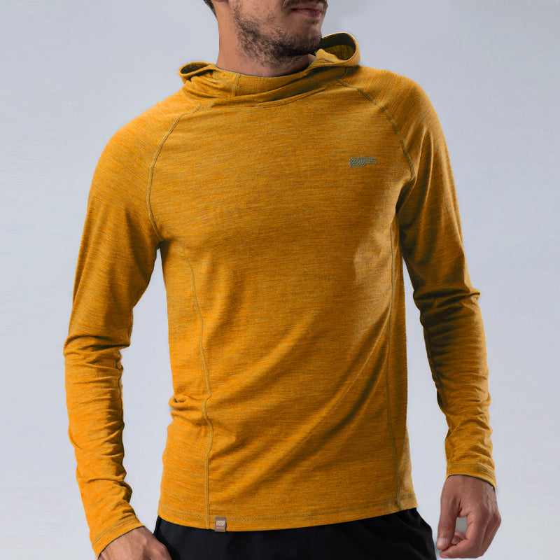 17.5μm Men‘s long-sleeved Merino Wool Hoodie Shirt (150g)