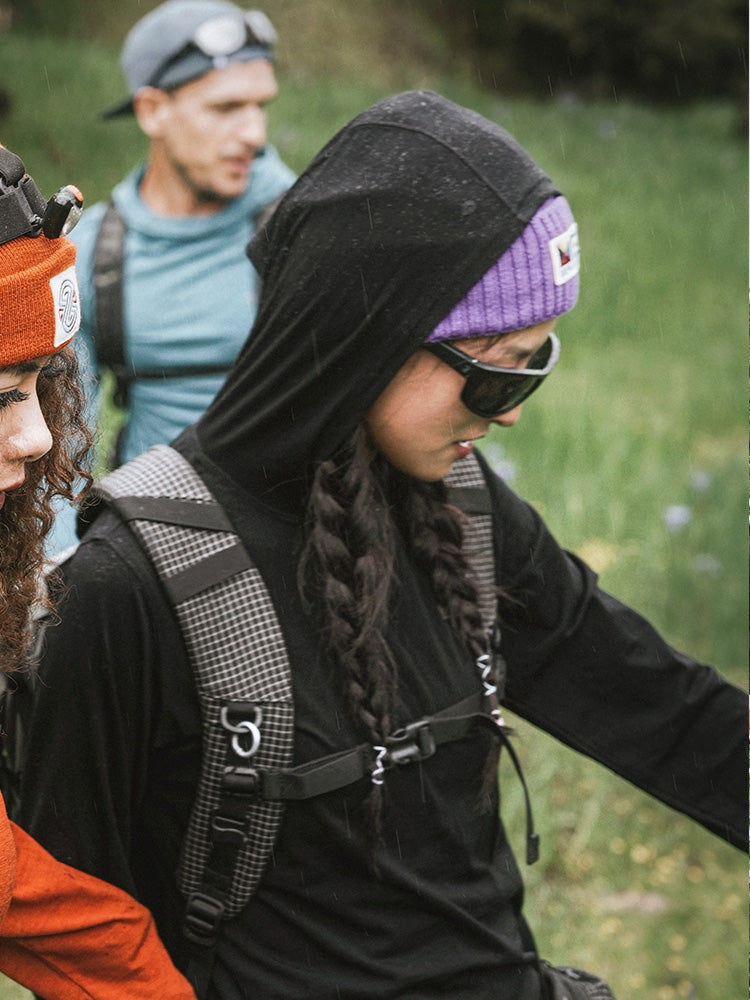 17.5μm Men‘s long-sleeved Merino Wool Hoodie Shirt (150g)