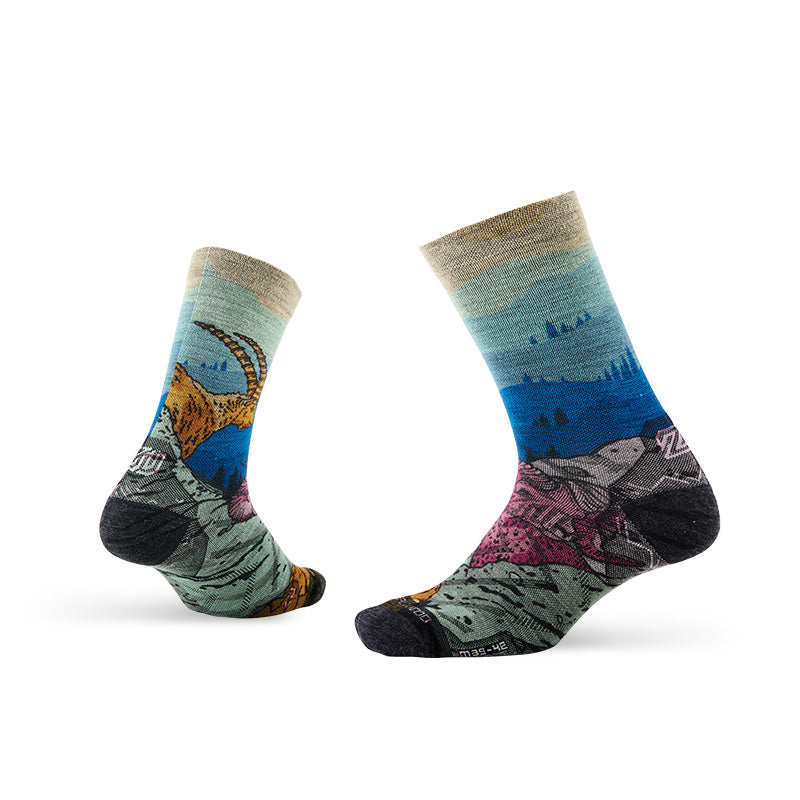 Lifestyle Pattern Merino Wool Socks Crew