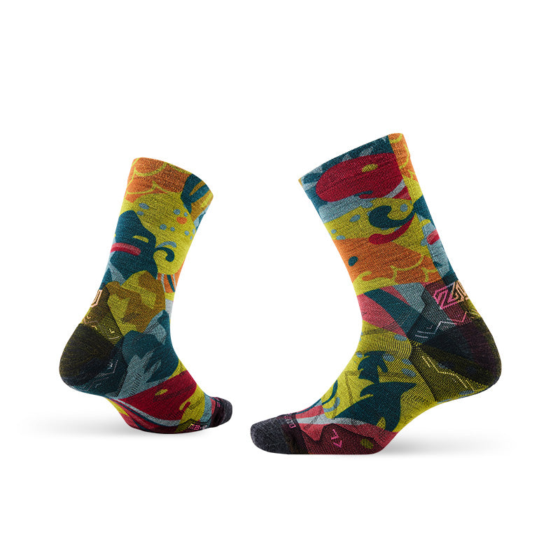 Lifestyle Pattern Merino Wool Socks Crew