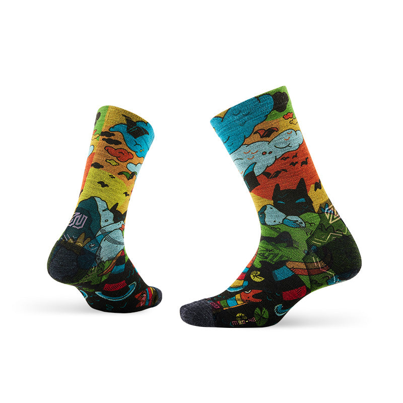 Lifestyle Pattern Merino Wool Socks Crew