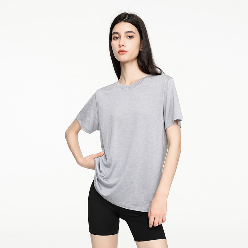 17.5μm Women's Wool Tencel Short Sleeve T-shirt Traveller Series (150g)