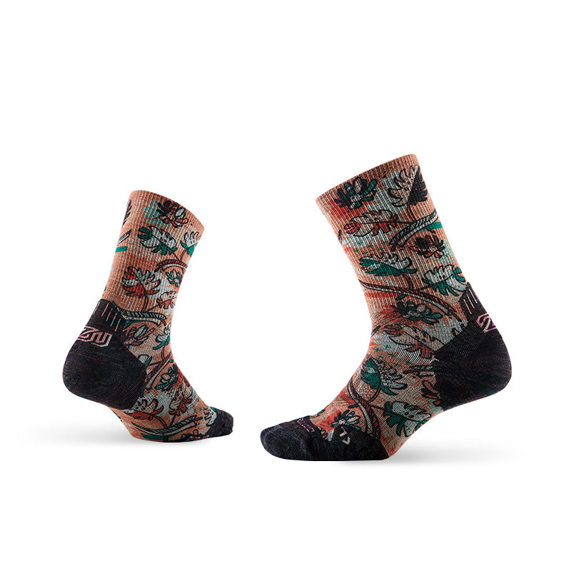 Trail Run Pattern Merino Wool Socks