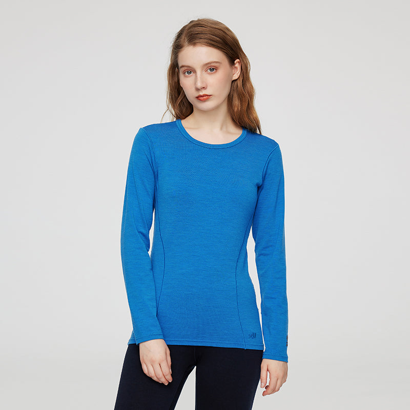 17.5μm ZEALWOOD Women‘s Long-sleeved Merino Wool T-shirt (200g)