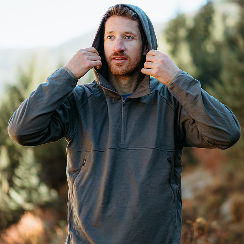 18.5μm Men‘s Wool Hoodie Shirt (280g)