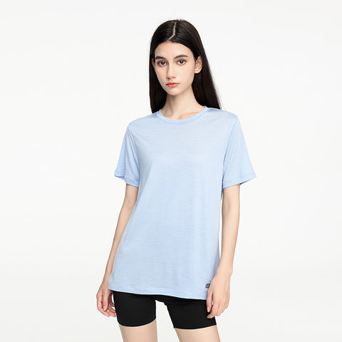 17.5μm Women's Wool Tencel Short Sleeve T-shirt Traveller Series
