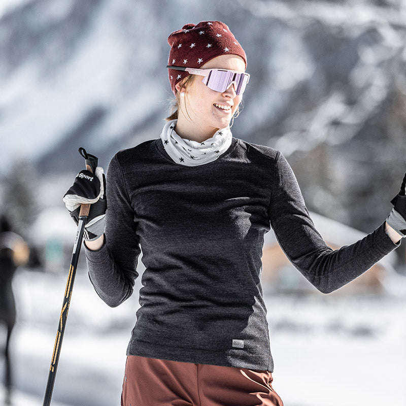 16.5μm Women‘s Long-sleeved Merino Wool T-shirt (250g)