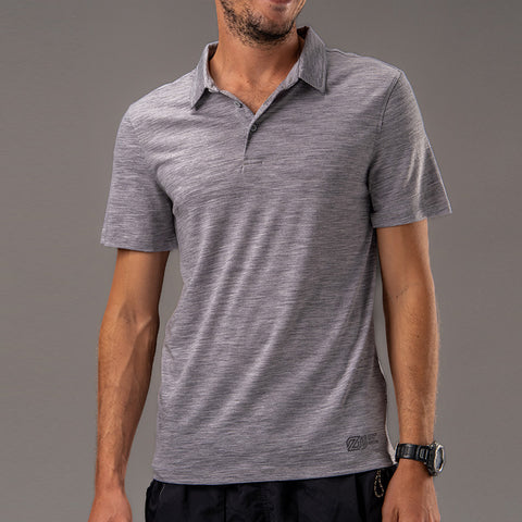 17.5μm Men's Wool Short Sleeve T-shirt (Navigation Polo)