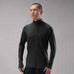 16.5μm Men‘s Long-sleeved Merino Wool Stand-up Collar T-shirt