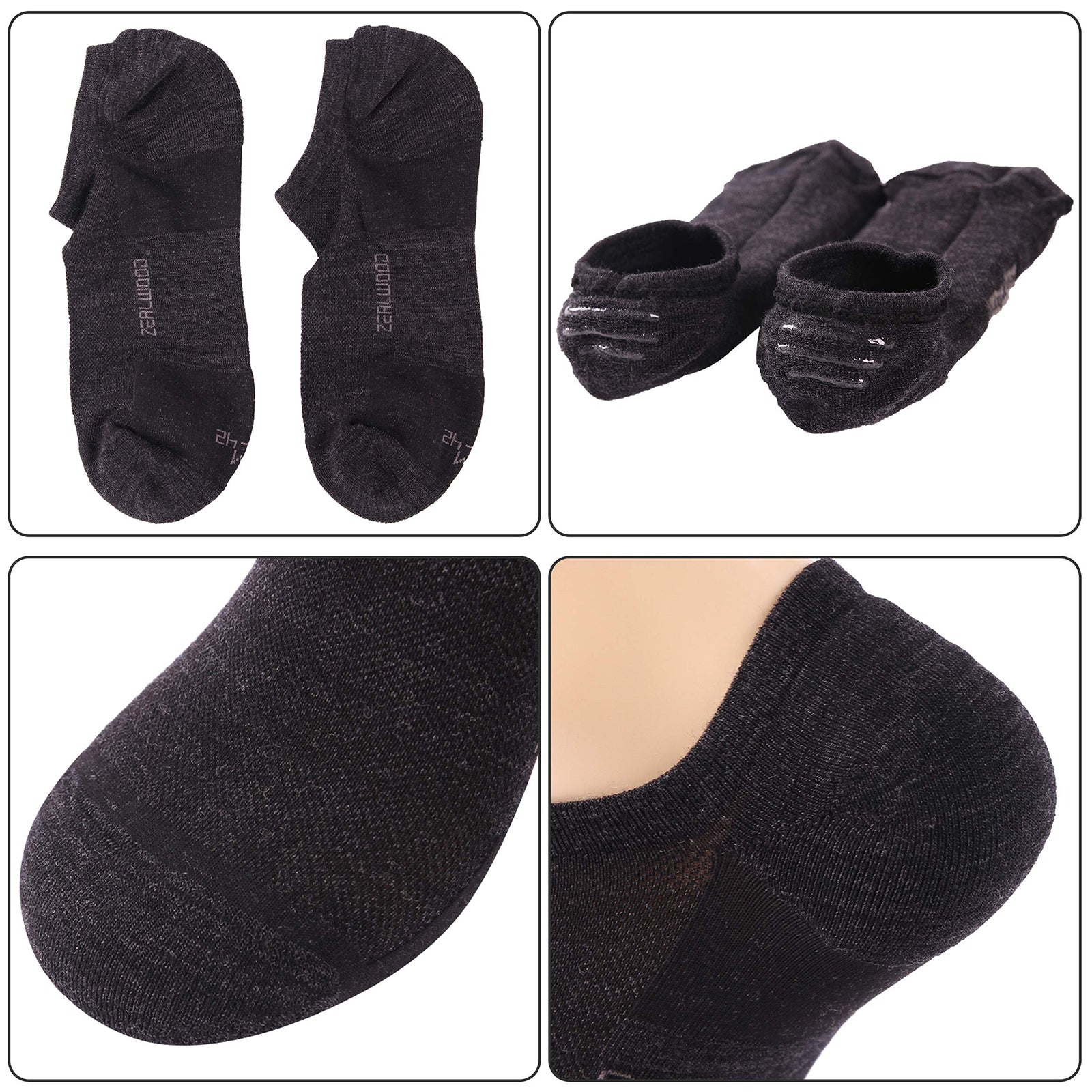 3 Pairs Athletic Running Sock ZEALWOOD Merino Wool Anti-blister Hiking Sock