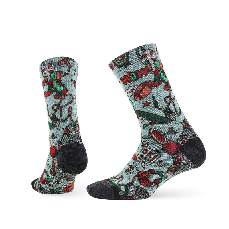 Lifestyle Pattern Merino Wool Crew Socks - Image 11