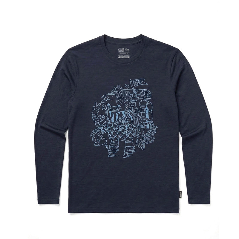 17.5µm Women's Long-sleeved Tencel Merino Wool Pattern T-shirt (150g) - Image 3