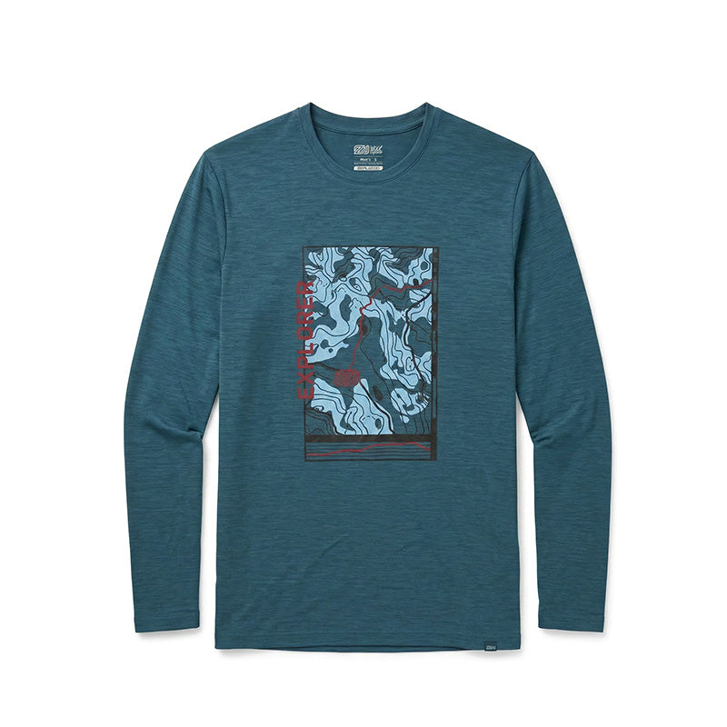 17.5µm Men's Long-sleeved Tencel Merino Wool Pattern T-shirt (150g)