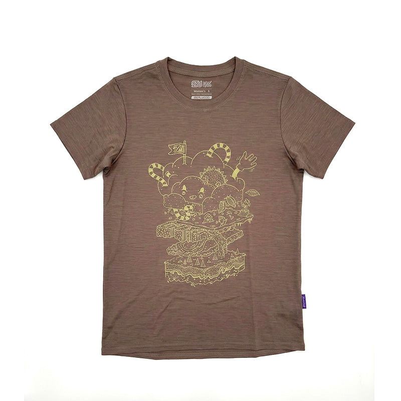 17.5µm Women's Short-sleeved Tencel Merino Wool Pattern T-shirt (150g) - Image 2