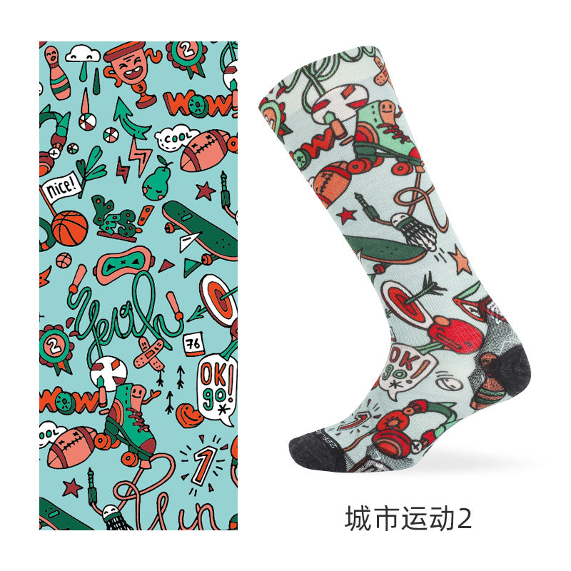 SKI PATTERN I Merino Wool Crew Socks - Image 2