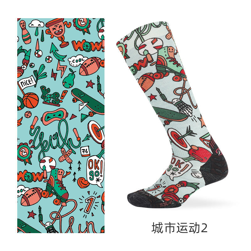 SKI PATTERN II Merino Wool Crew Socks - Image 4
