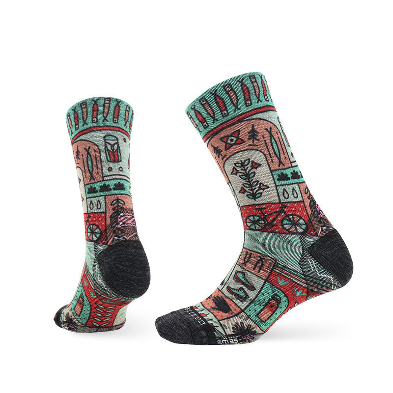 LIFESTYLE PATTERN Series Premium Merino Wool Crew Socks - Image 8