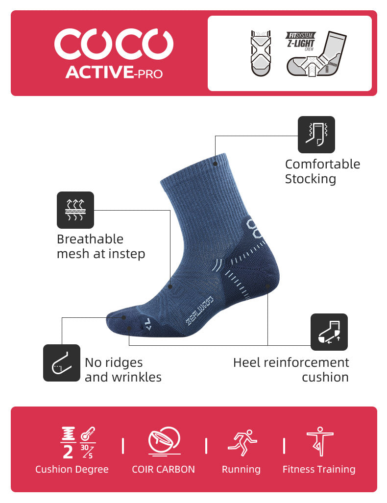 Active-Pro Carbon Cotton Crew Socks - Image 7