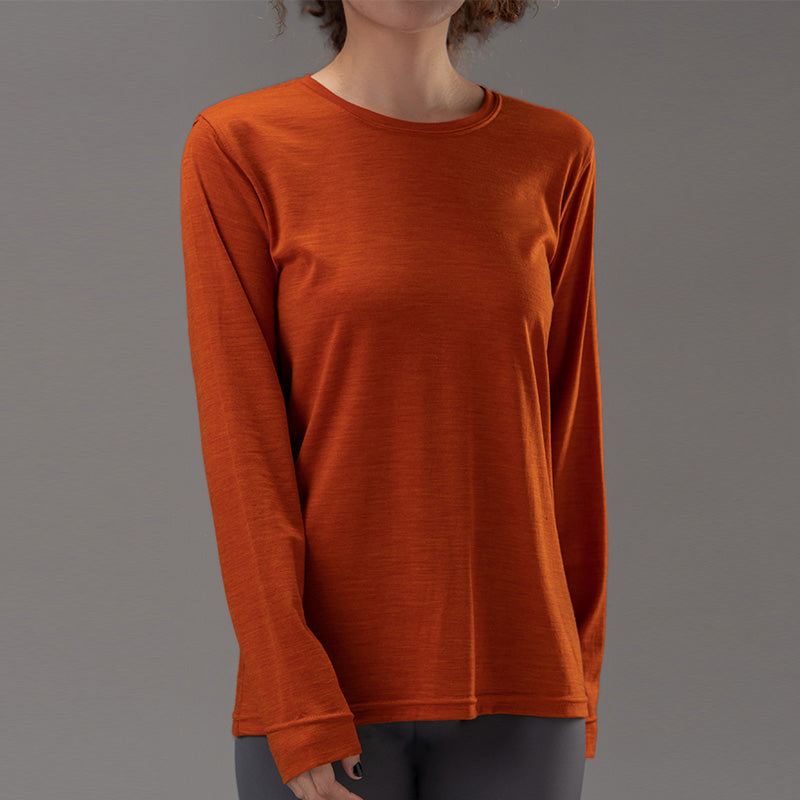 ZEALWOOD Women's 150g Lightweight Merino Wool Long Sleeve Crewneck T-Shirt