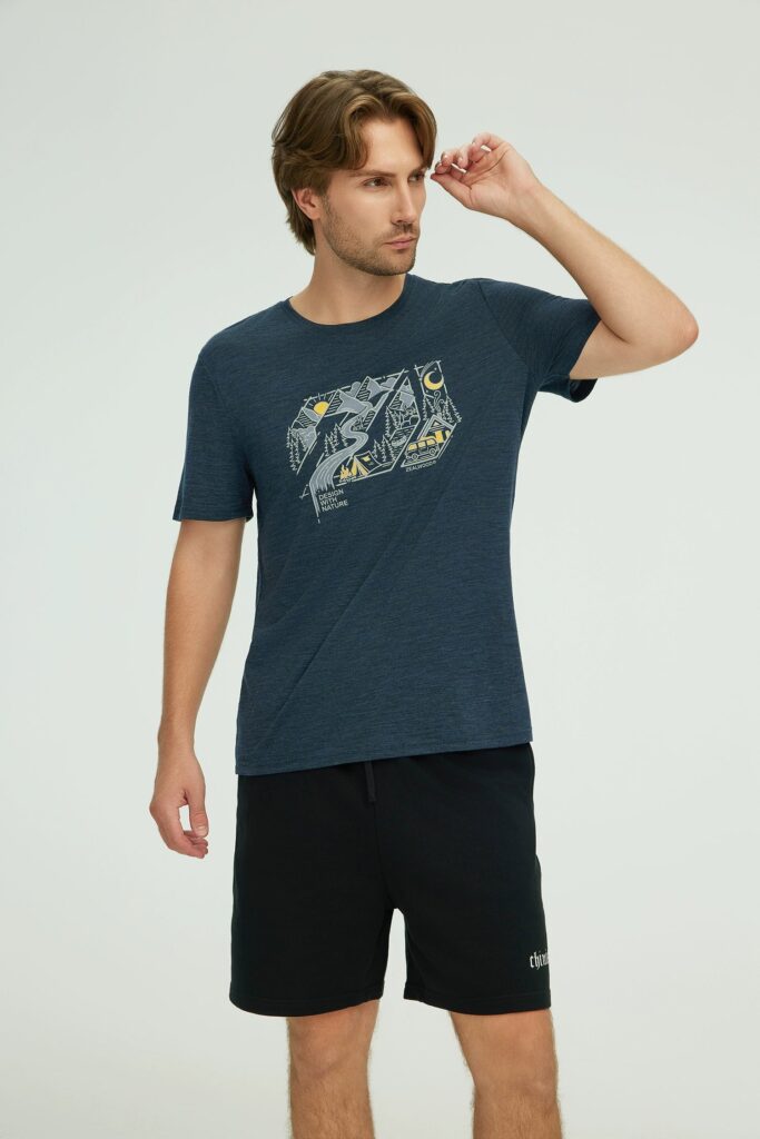 17.5μm Men's Wool Short Sleeve T-shirt (Z-mark) 150g