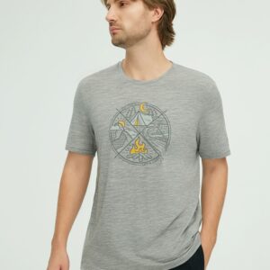 17.5μm Men's Wool Short Sleeve T-shirt (Camping) 150g