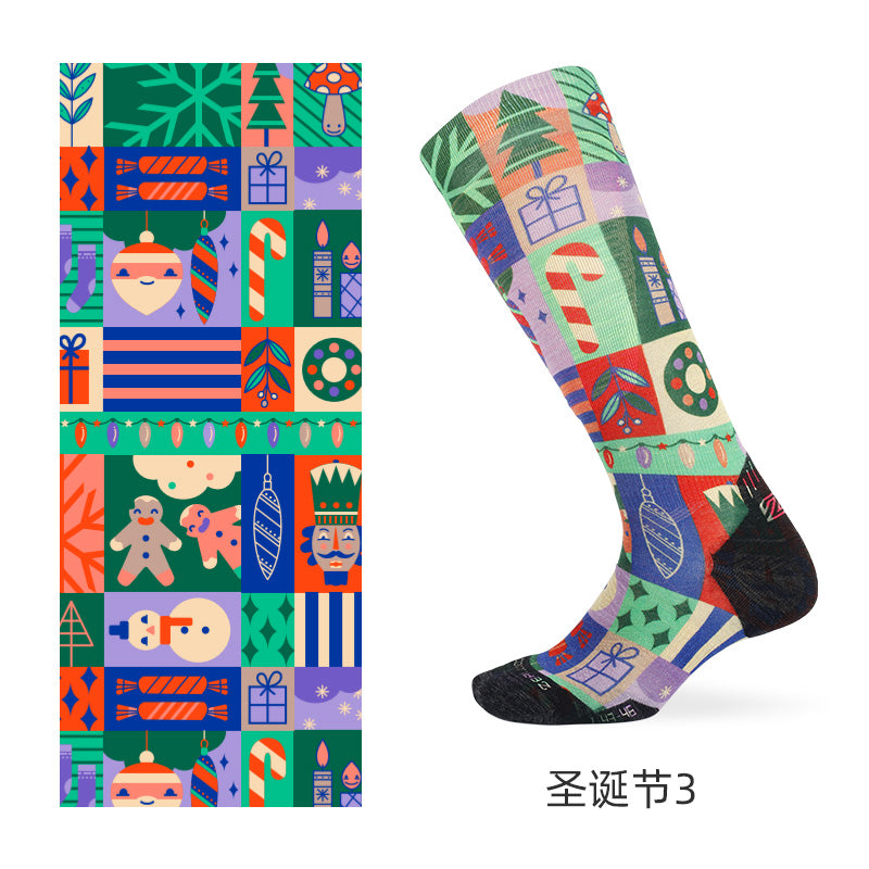 SKI PATTERN II Merino Wool Crew Socks - Image 3