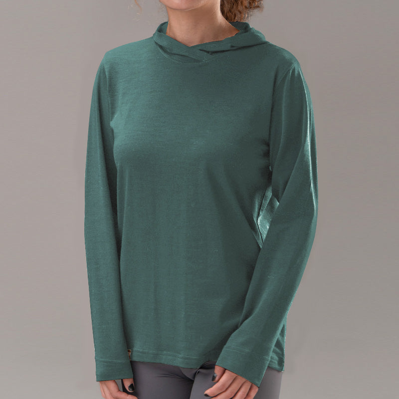 ZEALWOOD Women's 150g Lightweight Merino Wool Long Sleeve Hoodie Shirt